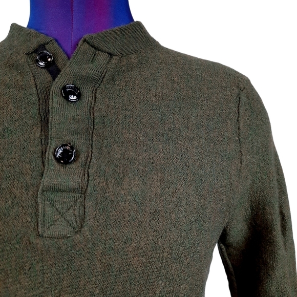 Rag & Bone Olive Green 100% Extra Fine Merino Wool Sweater‎ Size Medium Women's - Picture 2 of 9